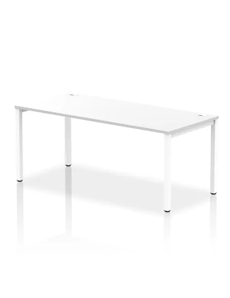 Dynamic Impulse Bench Single Row 1800 White Frame Office Bench Desk White IB00447