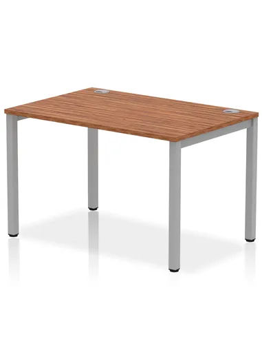 Dynamic Impulse Bench Single Row 1200 Silver Frame Office Bench Desk Walnut IB00248