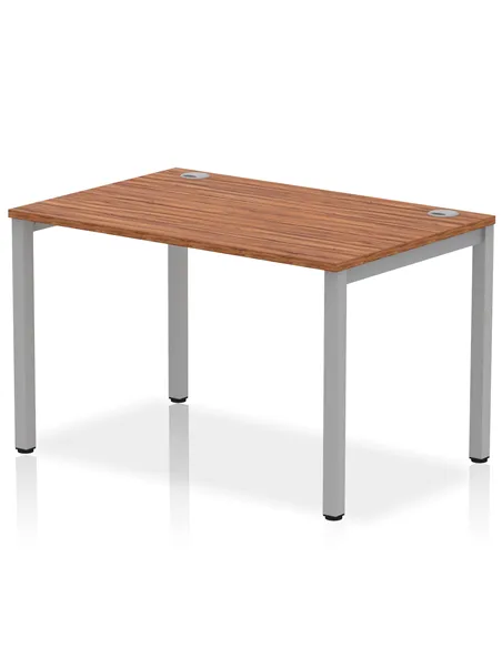 Dynamic Impulse Bench Single Row 1200 Silver Frame Office Bench Desk Walnut IB00248