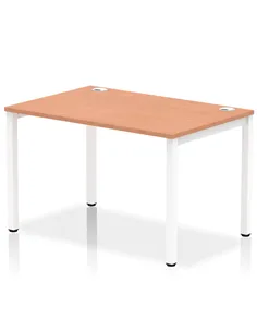 Dynamic Impulse Bench Single Row 1200 White Frame Office Bench Desk Beech IB00250