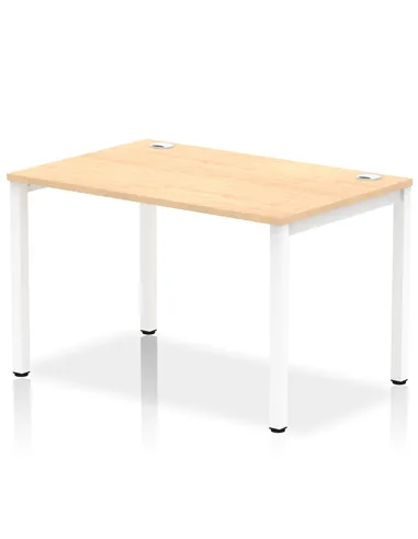 Dynamic Impulse Bench Single Row 1200 White Frame Office Bench Desk Maple IB00252