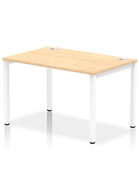Dynamic Impulse Bench Single Row 1200 White Frame Office Bench Desk Maple IB00252