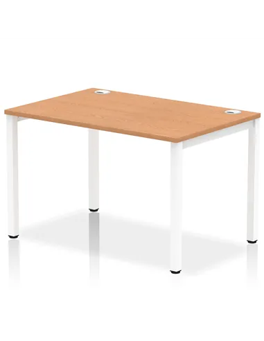 Dynamic Impulse Bench Single Row 1200 White Frame Office Bench Desk Oak IB00253
