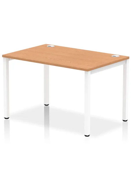 Dynamic Impulse Bench Single Row 1200 White Frame Office Bench Desk Oak IB00253