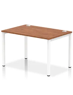 Dynamic Impulse Bench Single Row 1200 White Frame Office Bench Desk Walnut IB00254