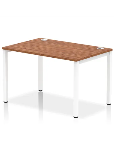 Dynamic Impulse Bench Single Row 1200 White Frame Office Bench Desk Walnut IB00254