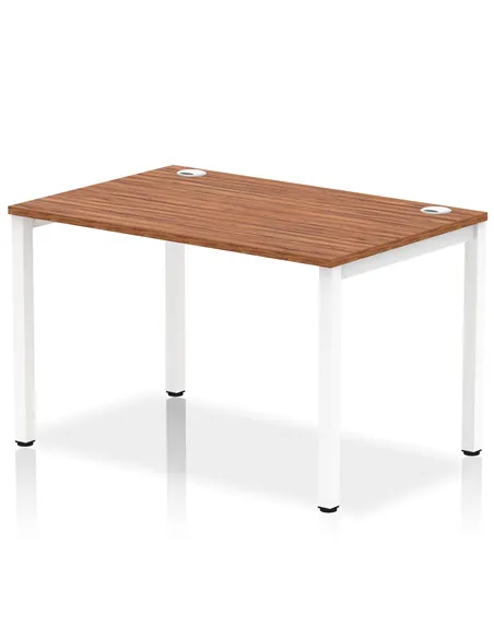 Dynamic Impulse Bench Single Row 1200 White Frame Office Bench Desk Walnut IB00254