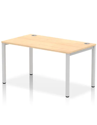 Dynamic Impulse Bench Single Row 1400 Silver Frame Office Bench Desk Maple IB00258
