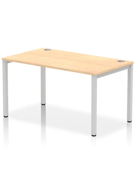 Dynamic Impulse Bench Single Row 1400 Silver Frame Office Bench Desk Maple IB00258