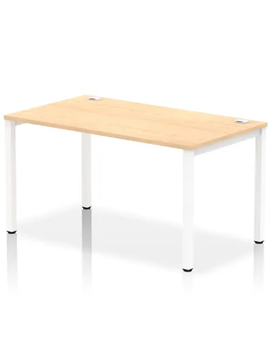 Dynamic Impulse Bench Single Row 1400 White Frame Office Bench Desk Maple IB00264