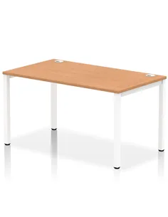 Dynamic Impulse Bench Single Row 1400 White Frame Office Bench Desk Oak IB00265