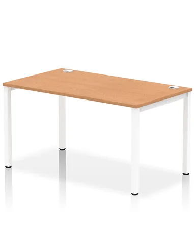 Dynamic Impulse Bench Single Row 1400 White Frame Office Bench Desk Oak IB00265