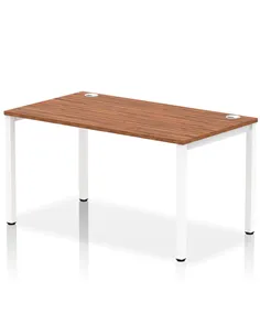 Dynamic Impulse Bench Single Row 1400 White Frame Office Bench Desk Walnut IB00266