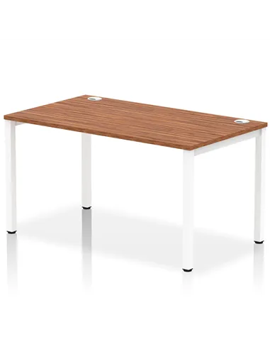Dynamic Impulse Bench Single Row 1400 White Frame Office Bench Desk Walnut IB00266