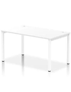 Dynamic Impulse Bench Single Row 1400 White Frame Office Bench Desk White IB00267