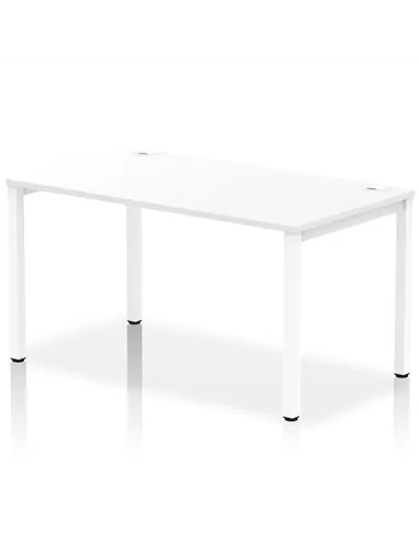 Dynamic Impulse Bench Single Row 1400 White Frame Office Bench Desk White IB00267