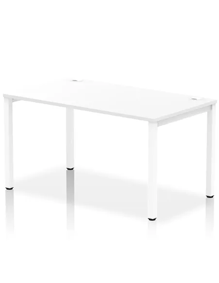 Dynamic Impulse Bench Single Row 1400 White Frame Office Bench Desk White IB00267