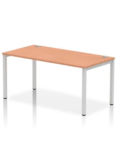 Dynamic Impulse Bench Single Row 1600 Silver Frame Office Bench Desk Beech IB00268