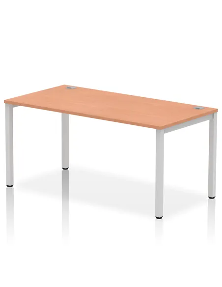 Dynamic Impulse Bench Single Row 1600 Silver Frame Office Bench Desk Beech IB00268