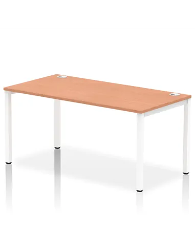 Dynamic Impulse Bench Single Row 1600 White Frame Office Bench Desk Beech IB00274