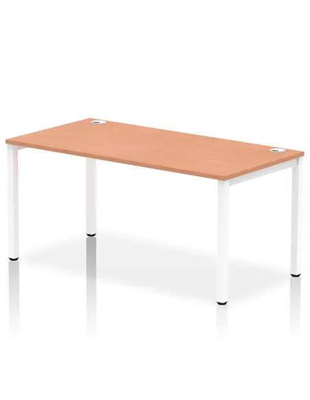 Dynamic Impulse Bench Single Row 1600 White Frame Office Bench Desk Beech IB00274