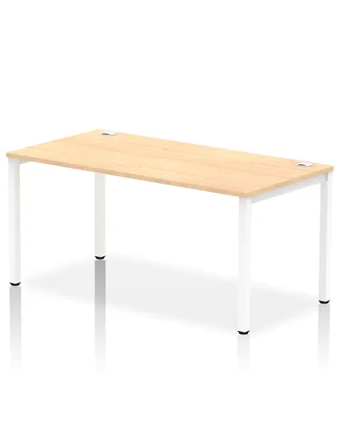 Dynamic Impulse Bench Single Row 1600 White Frame Office Bench Desk Maple IB00276