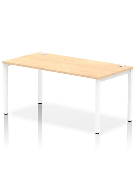 Dynamic Impulse Bench Single Row 1600 White Frame Office Bench Desk Maple IB00276