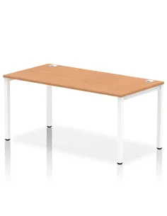 Dynamic Impulse Bench Single Row 1600 White Frame Office Bench Desk Oak IB00277
