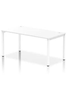 Dynamic Impulse Bench Single Row 1600 White Frame Office Bench Desk White IB00279