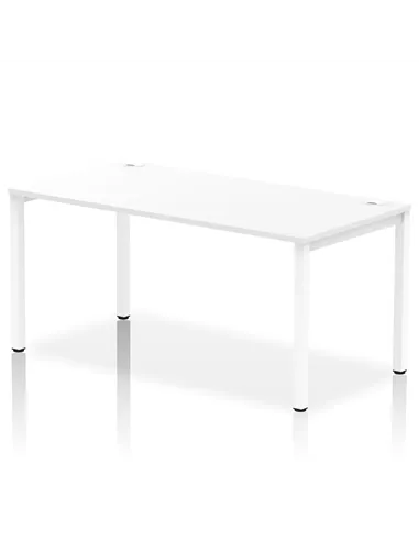 Dynamic Impulse Bench Single Row 1600 White Frame Office Bench Desk White IB00279