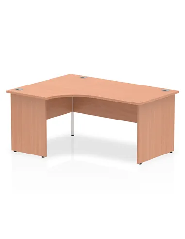 Dynamic Impulse 1600mm Left Crescent Office Desk Beech Top Panel End Leg I000387