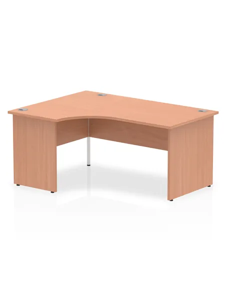 Dynamic Impulse 1600mm Left Crescent Office Desk Beech Top Panel End Leg I000387