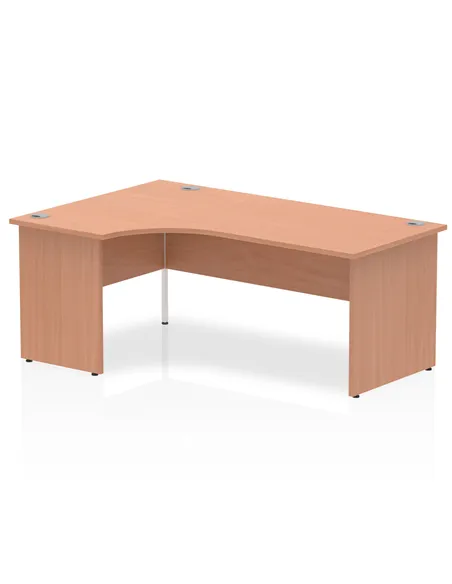 Dynamic Impulse 1800mm Left Crescent Office Desk Beech Top Panel End Leg I000389