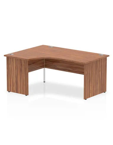 Dynamic Impulse 1600mm Left Crescent Office Desk Walnut Top Panel End Leg I000431