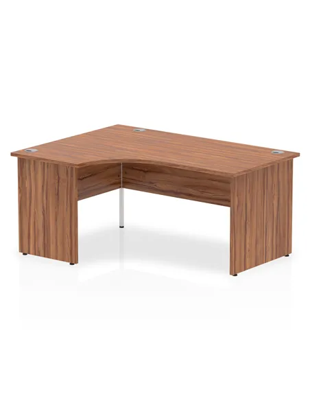 Dynamic Impulse 1600mm Left Crescent Office Desk Walnut Top Panel End Leg I000431