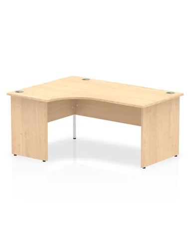 Dynamic Impulse 1600mm Left Crescent Office Desk Maple Top Panel End Leg I000453