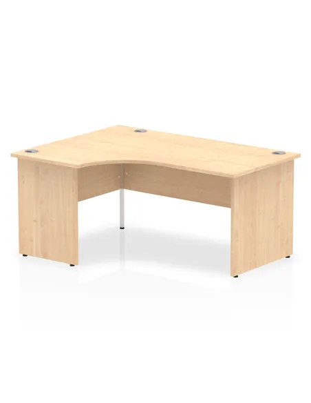 Dynamic Impulse 1600mm Left Crescent Office Desk Maple Top Panel End Leg I000453