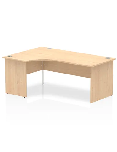Dynamic Impulse 1800mm Left Crescent Office Desk Maple Top Panel End Leg I000455