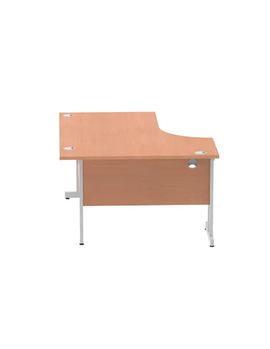 Dynamic Impulse 1600mm Left Crescent Office Desk Beech Top Silver Cable Managed Leg I000472