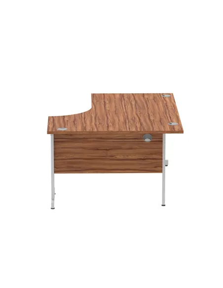 Dynamic Impulse 1600mm Left Crescent Office Desk Walnut Top Silver Cable Managed Leg I000510