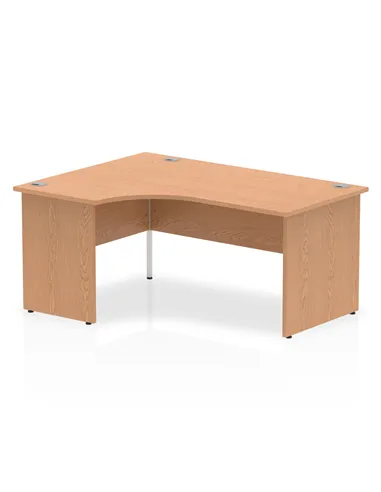 Dynamic Impulse 1600mm Left Crescent Office Desk Oak Top Panel End Leg I000844
