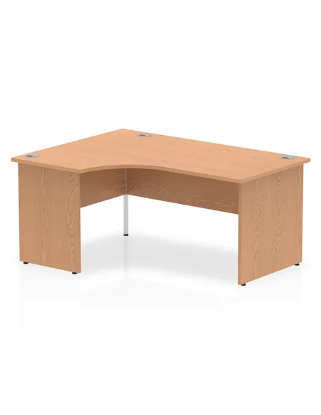 Dynamic Impulse 1600mm Left Crescent Office Desk Oak Top Panel End Leg I000844