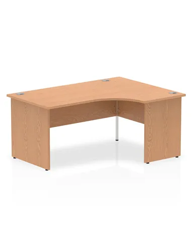 Dynamic Impulse 1600mm Right Crescent Office Desk Oak Top Panel End Leg I000845