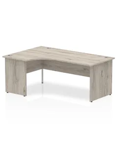 Dynamic Impulse 1800mm Left Crescent Office Desk Grey Oak Top Panel End Leg I003139