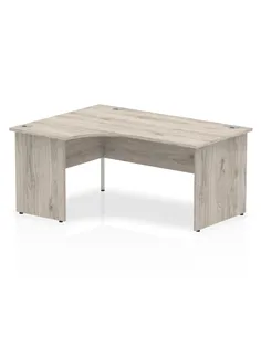 Dynamic Impulse 1600mm Left Crescent Office Desk Grey Oak Top Panel End Leg I003141