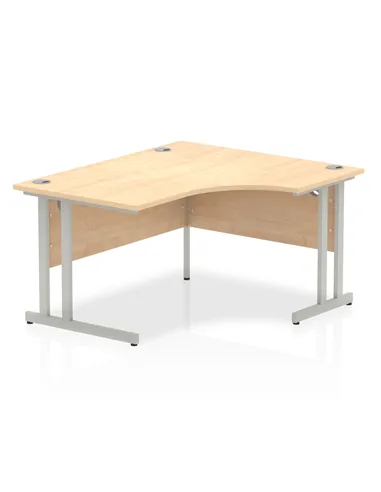 Dynamic Impulse 1400mm Right Crescent Office Desk Maple Top Silver Cantilever Leg I003826