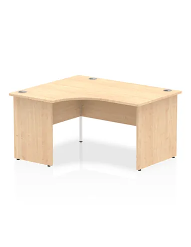 Dynamic Impulse 1400mm Left Crescent Office Desk Maple Top Panel End Leg I003868
