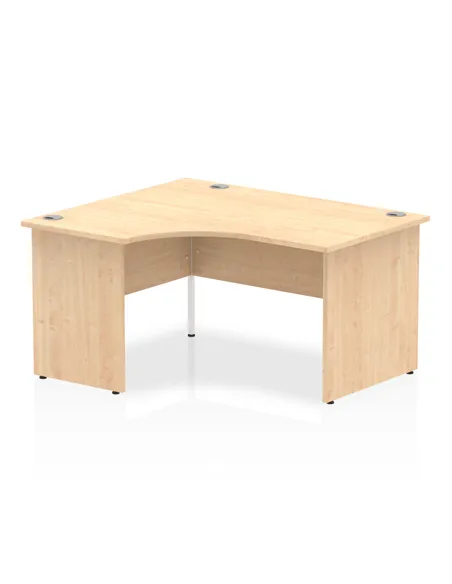 Dynamic Impulse 1400mm Left Crescent Office Desk Maple Top Panel End Leg I003868