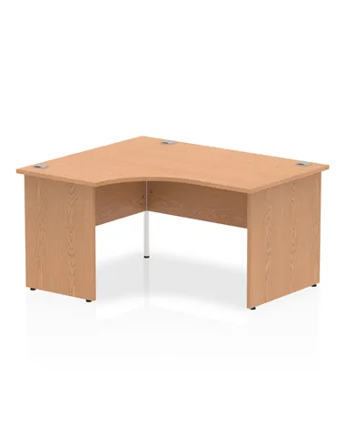 Dynamic Impulse 1400mm Left Crescent Office Desk Oak Top Panel End Leg I003869