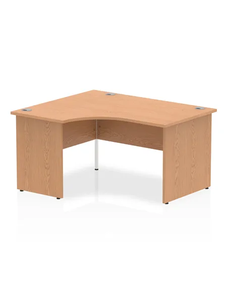 Dynamic Impulse 1400mm Left Crescent Office Desk Oak Top Panel End Leg I003869